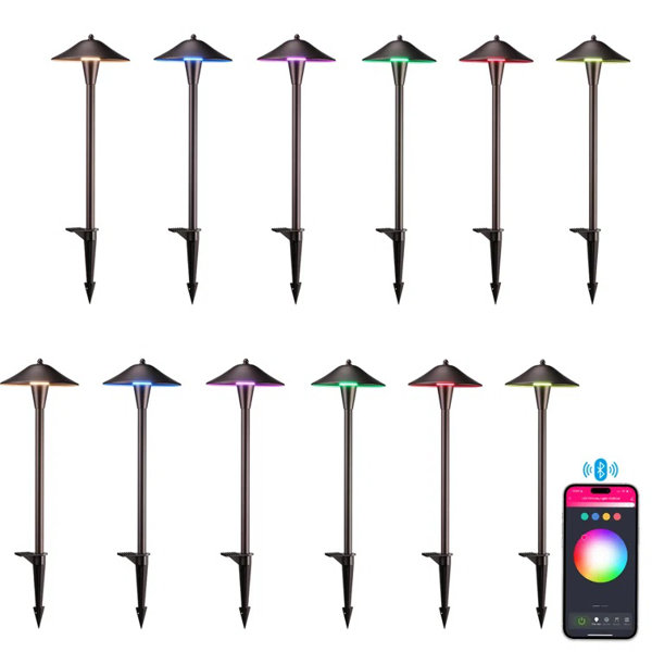 LEDVANS Smart RGB LED Landscape Bollard Lights, 4.5W 12V APP Control